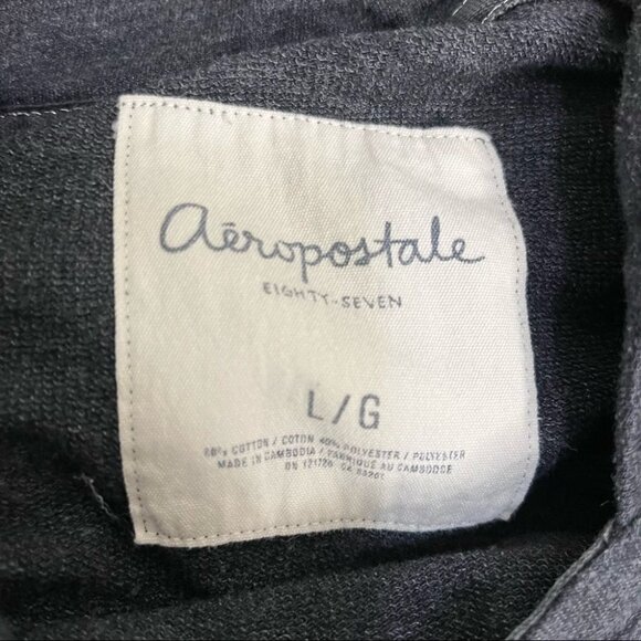 Size L Aeropostale Grey Cropped Hoody - Picture 5 of 6